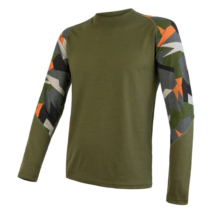 SENSOR MERINO IMPRESS men's long sleeve shirt safari/camo