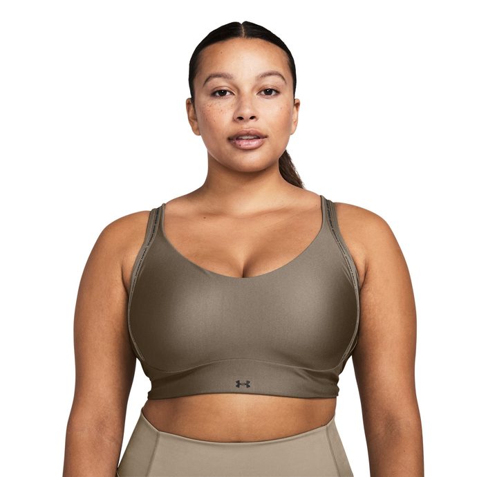 UNDER ARMOUR Infinity Low Strappy Bra, Taupe Dusk / Black