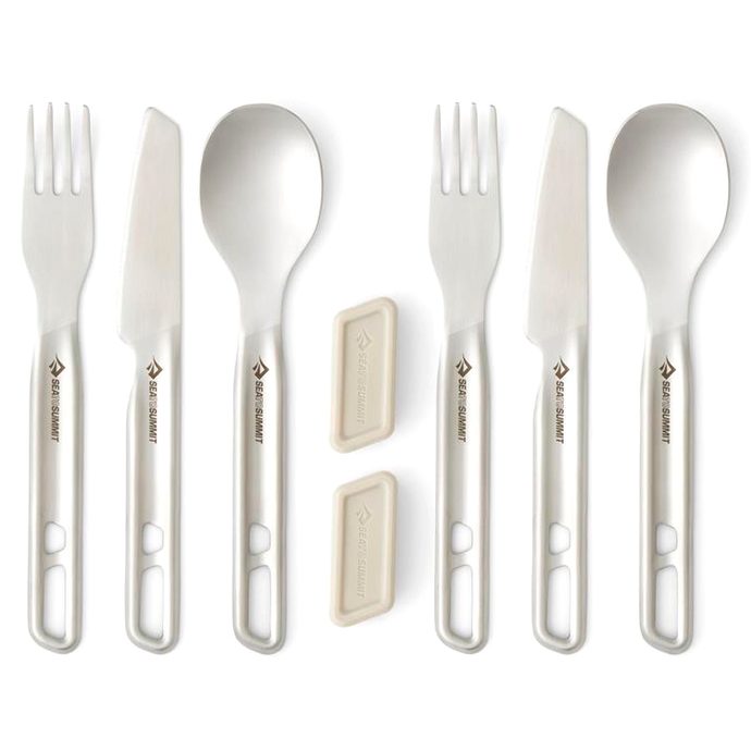 SEA TO SUMMIT Detour Stainless Steel Cutlery Set - [2P] [6 Piece], Grey