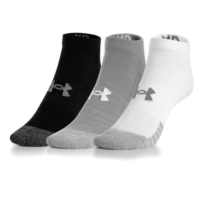 UNDER ARMOUR UA Heatgear 3pk No Show Yth, Gray