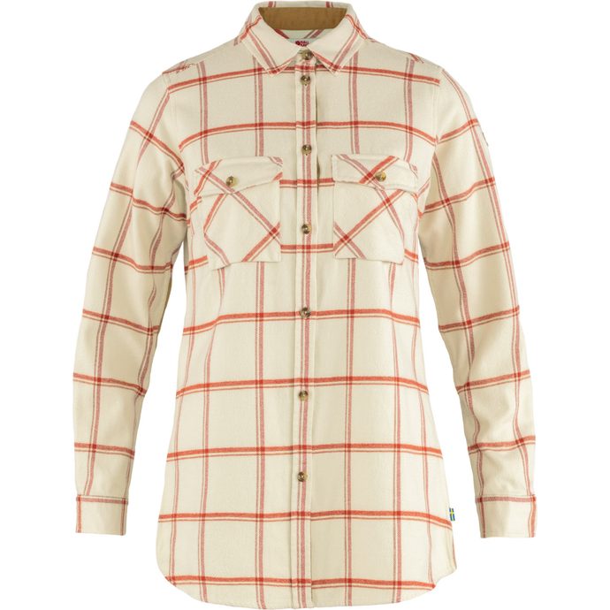 FJÄLLRÄVEN Övik Twill Shirt LS W Chalk White-Cabin Red