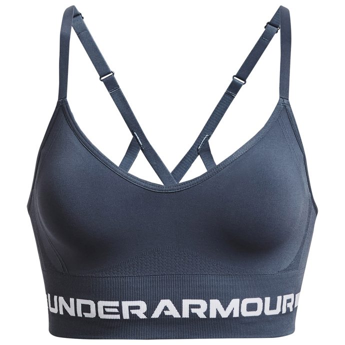  UA Seamless Low Long Bra, Gray - sports bra