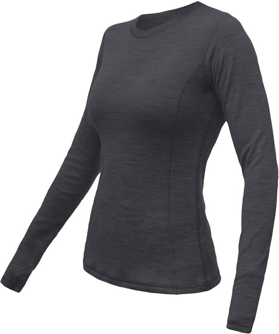 SENSOR MERINO BOLD dámské triko dl.rukáv anthracite gray