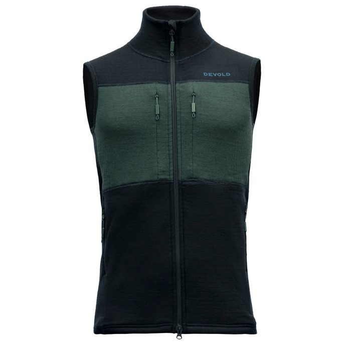 DEVOLD Egga Grid Merino Vest Man Ink/Woods