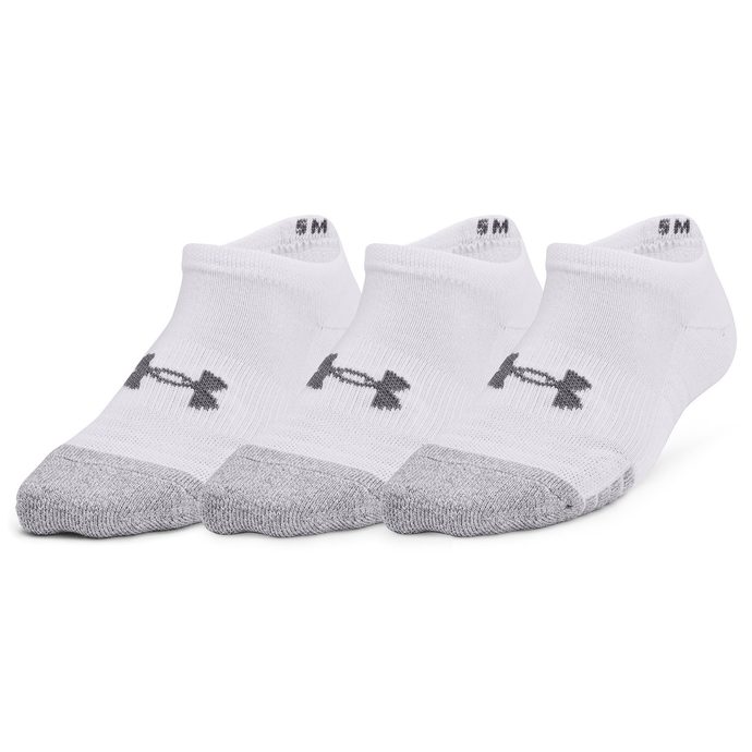 UNDER ARMOUR UA Heatgear 3pk No Show Yth, White