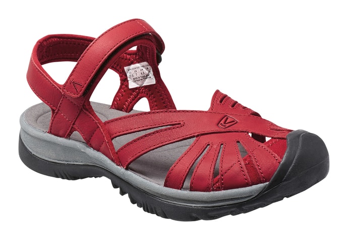 KEEN Rose Leather W, red/gargoyle - dámské kožené sandály