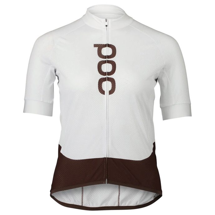 POC W's Essential Road Logo Jersey, Hydrogen White/Axinite Brown