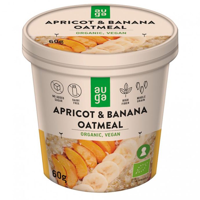 AUGA Organic Whole Grain Oat Porridge with Apricot and Banana 60g