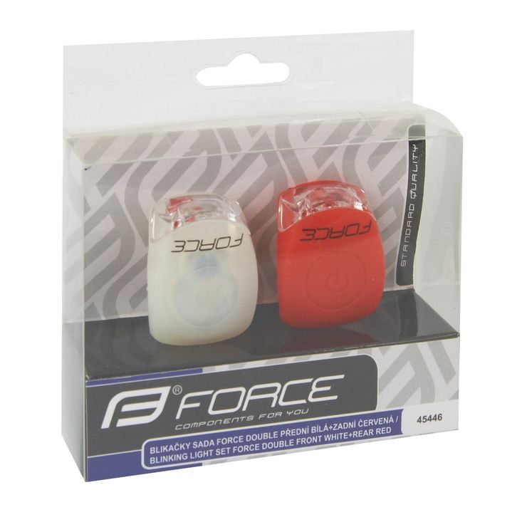 FORCE F DOUBLE přední bílá + zadní červená