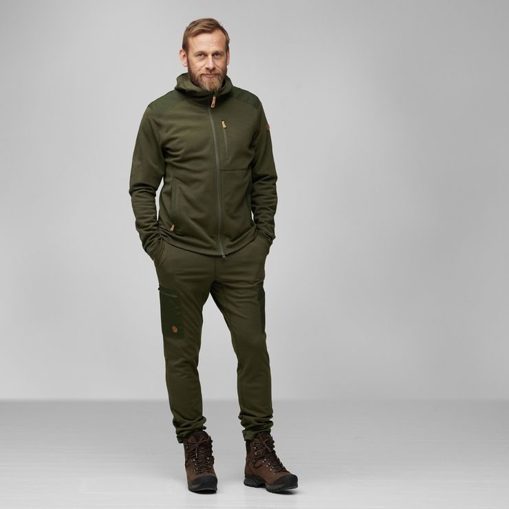 FJÄLLRÄVEN Keb Fleece Hoodie M Laurel Green