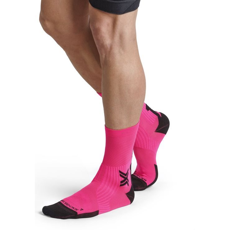 X-BIONIC X-SOCKS BIKE PERFORM CREW FLUO PINK/X BLACK