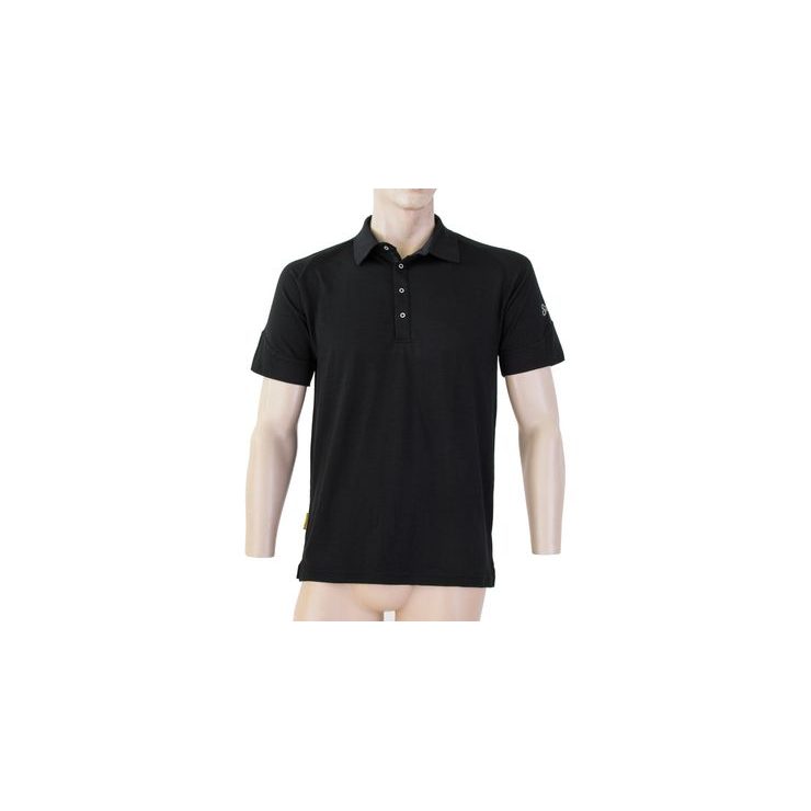 SENSOR MERINO ACTIVE POLO pánské triko kr.rukáv černá