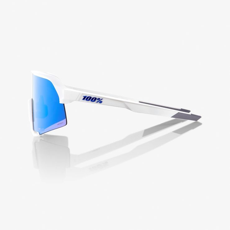 100% S3 - Matte White - HiPER Blue Multilayer Mirror Lens