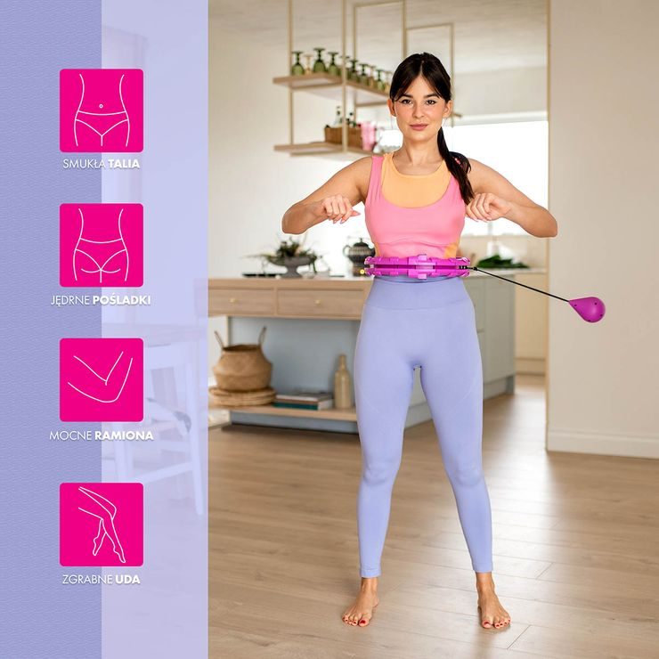 HMS Masážní hula hoop FH01 se závažím fialová