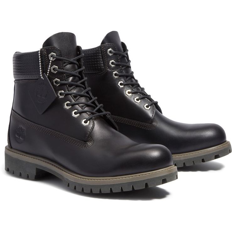 TIMBERLAND 6 Inch Premium WP Boot Black F Grain W Dk Brown