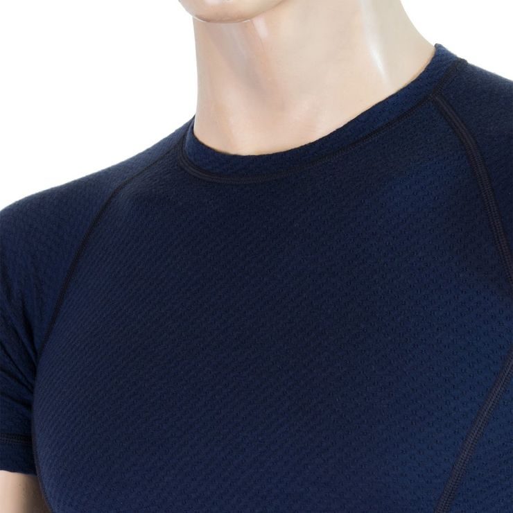 SENSOR MERINO DF men's shirt neck sleeve deep blue
