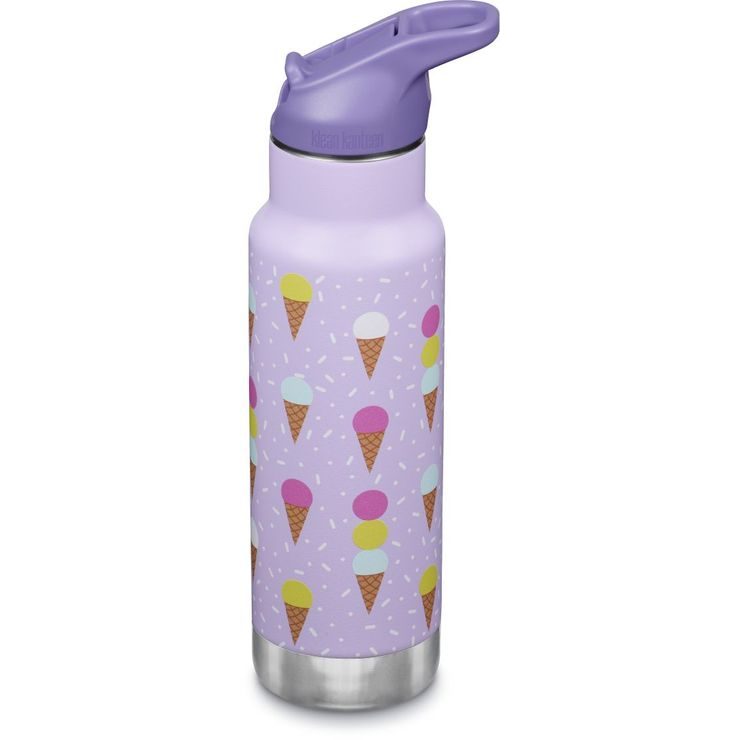 KLEAN KANTEEN Insulated Kid Classic Narrow 12oz (w/Flip Seal Sport Cap) - ice cream 355 ml