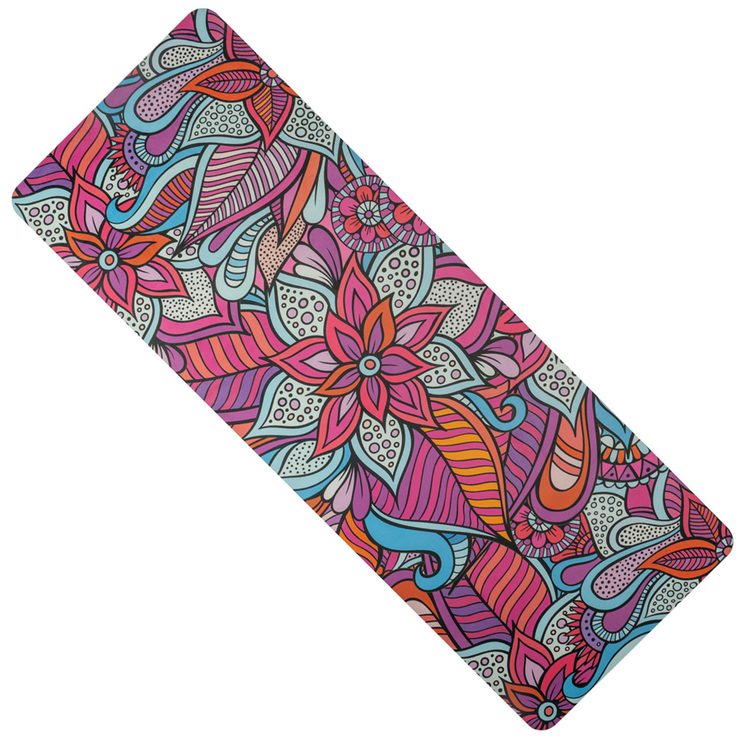YATE Yoga mat přírodní guma, vzor W, 4 mm - červená
