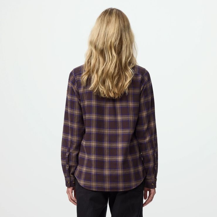 FJÄLLRÄVEN Övik Classic Flannel Shirt W Black Oak-Dark Violet