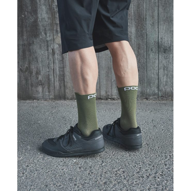 POC Lithe MTB Sock Mid Epidote Green