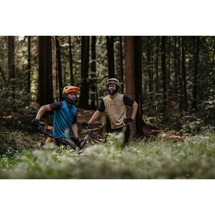 FORCE MTB RULES kr. rukáv, béžový