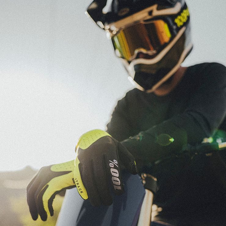 100% ITRACK Gloves Black/Fluo Yellow