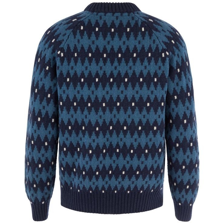 FJÄLLRÄVEN Övik Jacquard Knit M Dark Navy-Indigo Blue