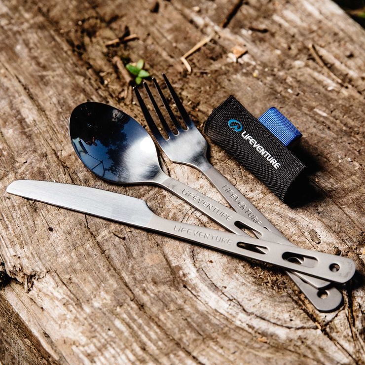 LIFEVENTURE Knife Fork Spoon Set - Titanium