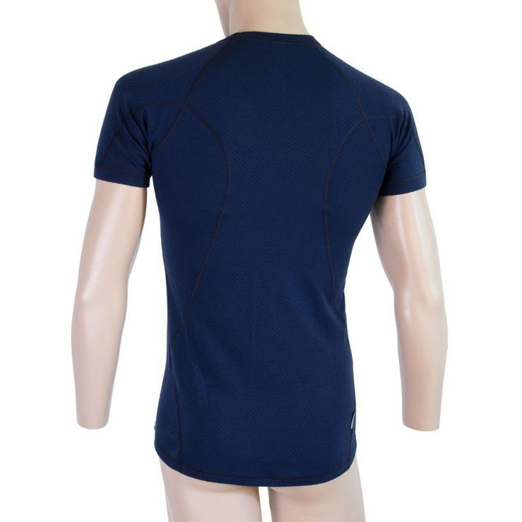 SENSOR MERINO DF men's shirt neck sleeve deep blue
