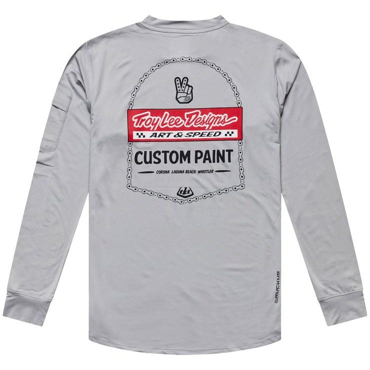 TROY LEE DESIGNS Ruckus Ride LS Tee Custom Paint Mid Gray