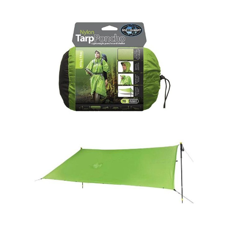 SEA TO SUMMIT Nylon 70D Tarp Poncho Green