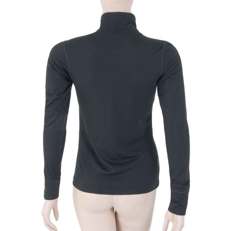 SENSOR MERINO ACTIVE dámské triko dl.rukáv stoják zip černá