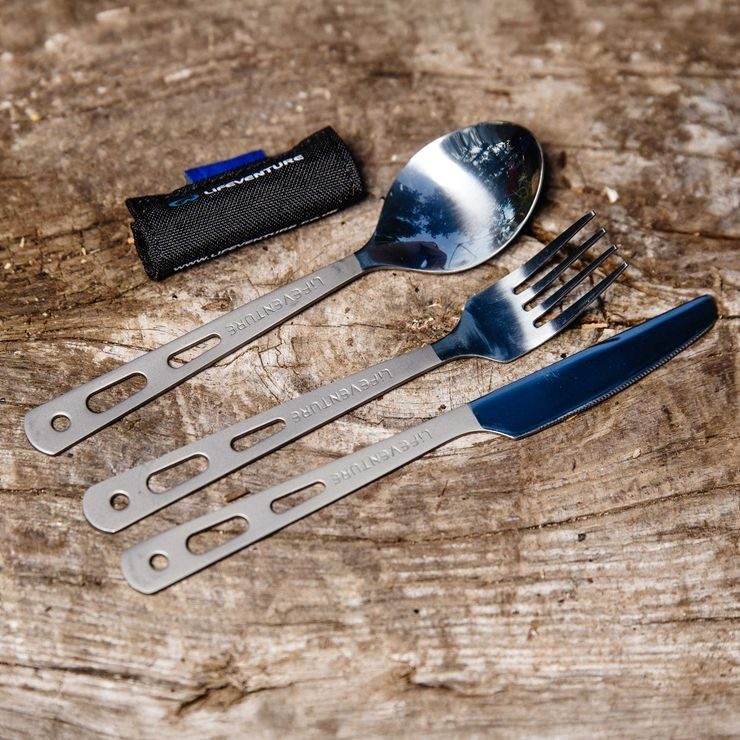 LIFEVENTURE Knife Fork Spoon Set - Titanium