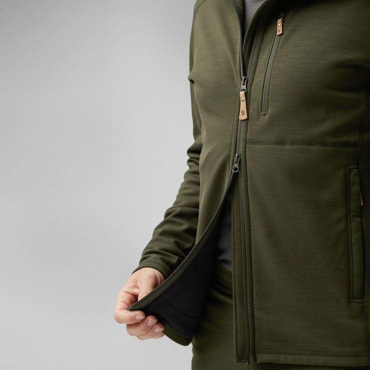 FJÄLLRÄVEN Keb Fleece Hoodie M Laurel Green