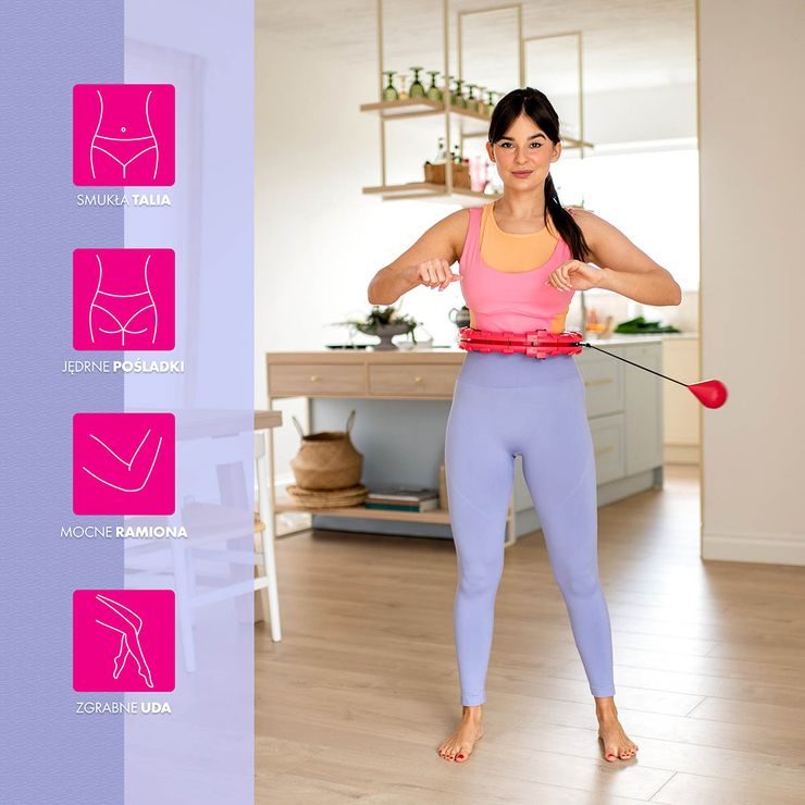 HMS Masážní hula hoop FH01 se závažím červená