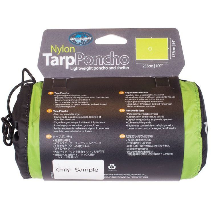 SEA TO SUMMIT Nylon 70D Tarp Poncho Green