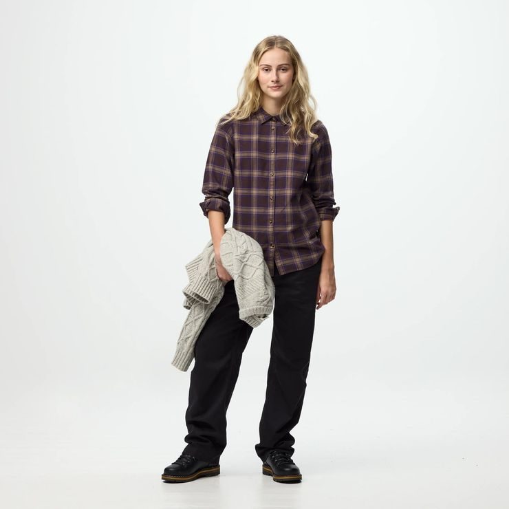 FJÄLLRÄVEN Övik Classic Flannel Shirt W Dark Navy-Ash Rose
