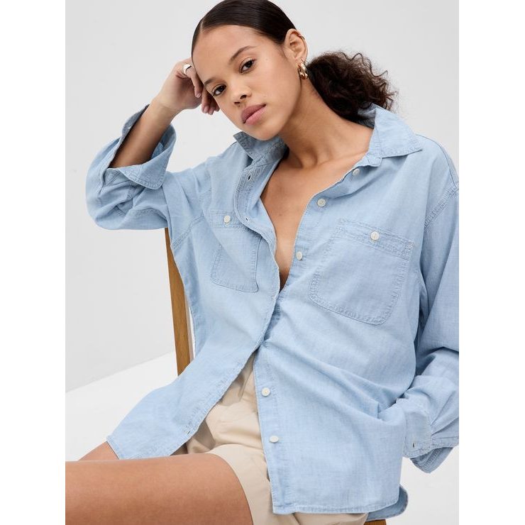 GAP 797179-00 Džínová košile oversize Modrá