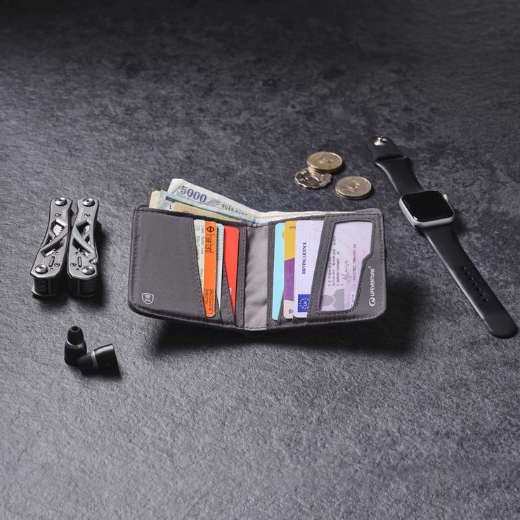 LIFEVENTURE RFiD Compact Wallet Recycled grey