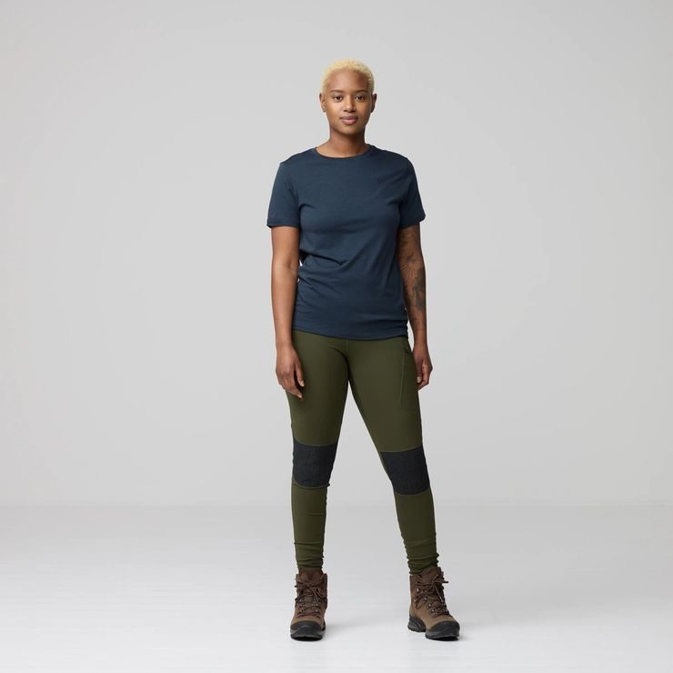 FJÄLLRÄVEN Abisko Wool SS W Dark Navy