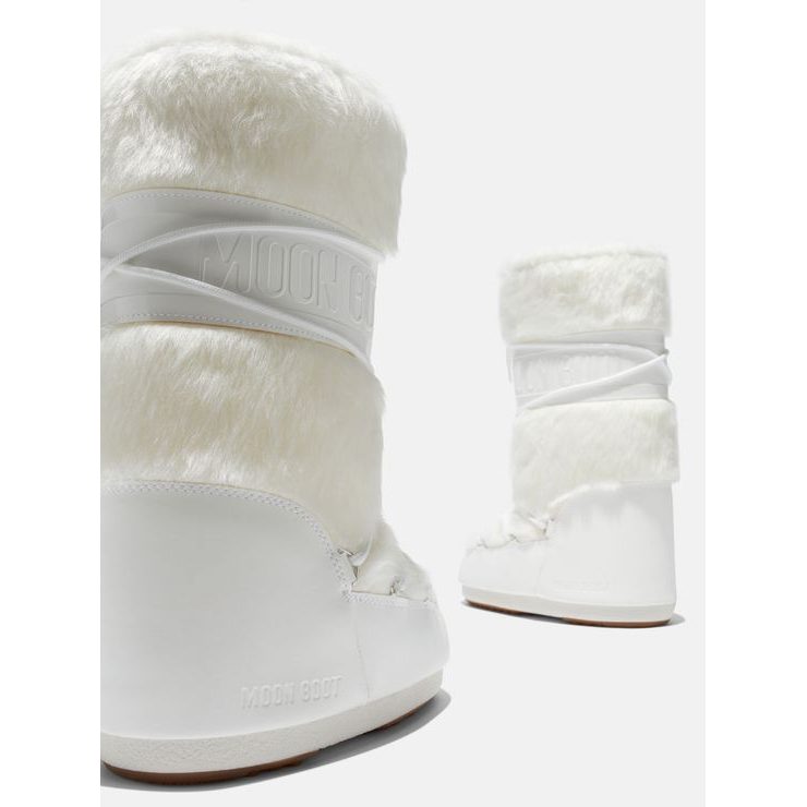 MOON BOOT ICON FAUX FUR OPTICAL WHITE