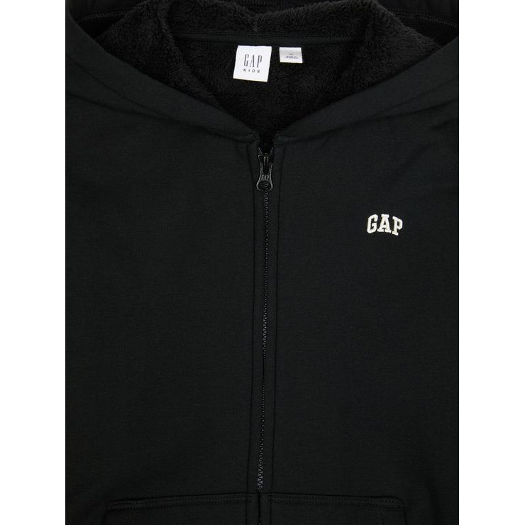 GAP 835289-00 Dětská zateplená sherpa mikina Černá