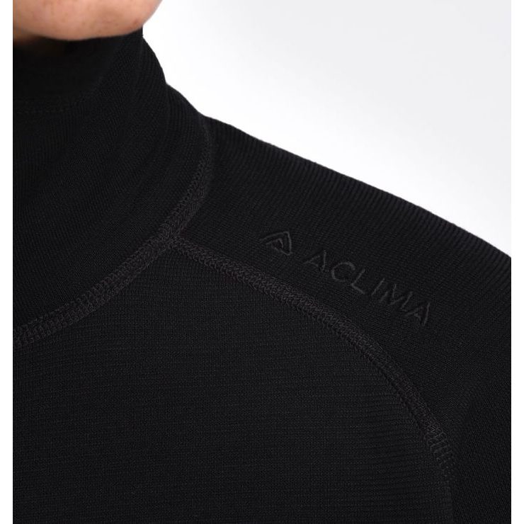 ACLIMA FleeceWool V2 Polo w/ zip W's Jet Black