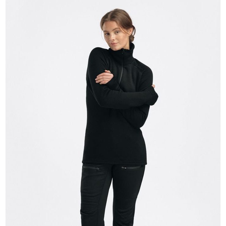 ACLIMA FleeceWool V2 Polo w/ zip W's Jet Black