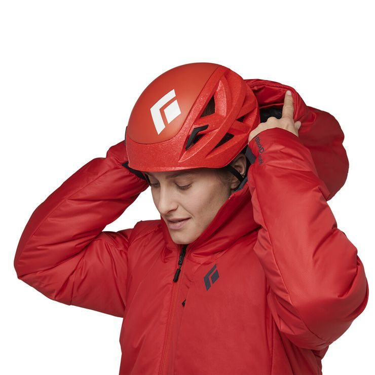 BLACK DIAMOND W BELAY PARKA Coral Red
