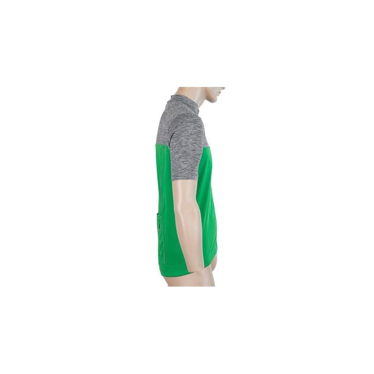 SENSOR CYKLO MOTION pánský dres kr.rukáv celozip, šedá/zelená