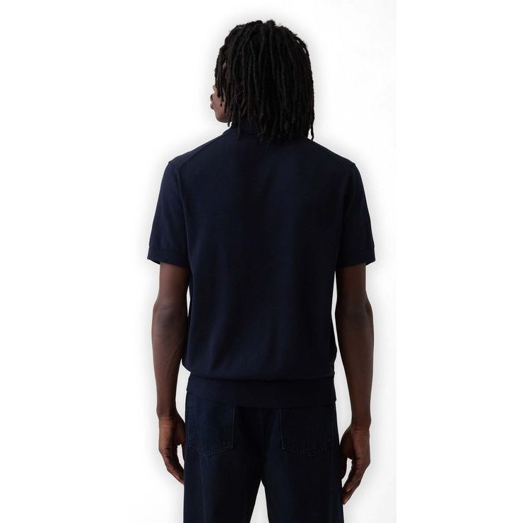 GAP 889774-01 Polo svetr s krátkým rukávem Tmavě modrá