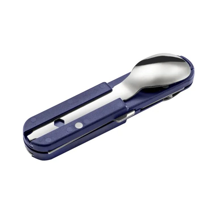 TB OUTDOOR BIVOUAC BLUE HANDLE - TEXTILE POUCH - FORK and SPOON