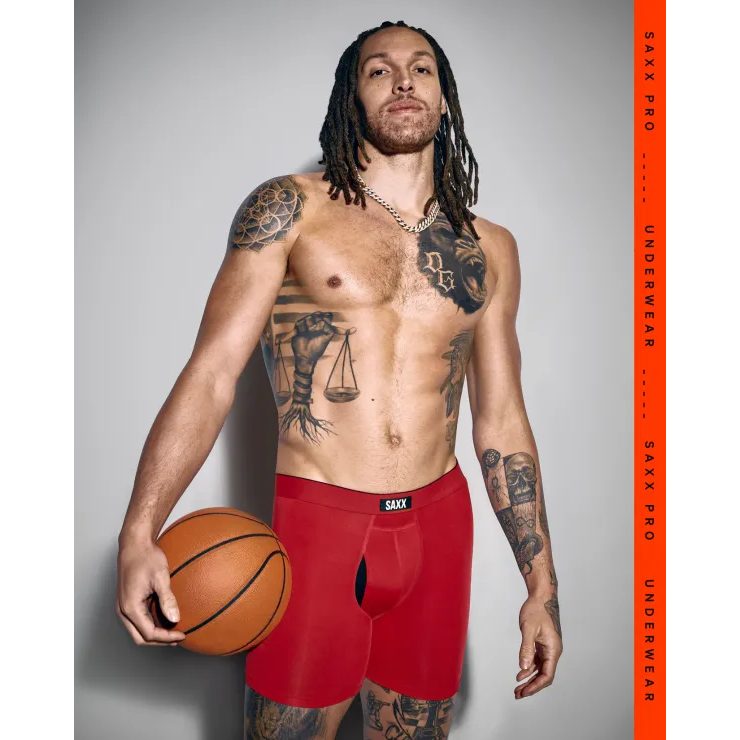 SAXX MULTI-SPORT MESH BOXER BRIEF FLY 3PK Sunset Red/Turbublence/Faded Black