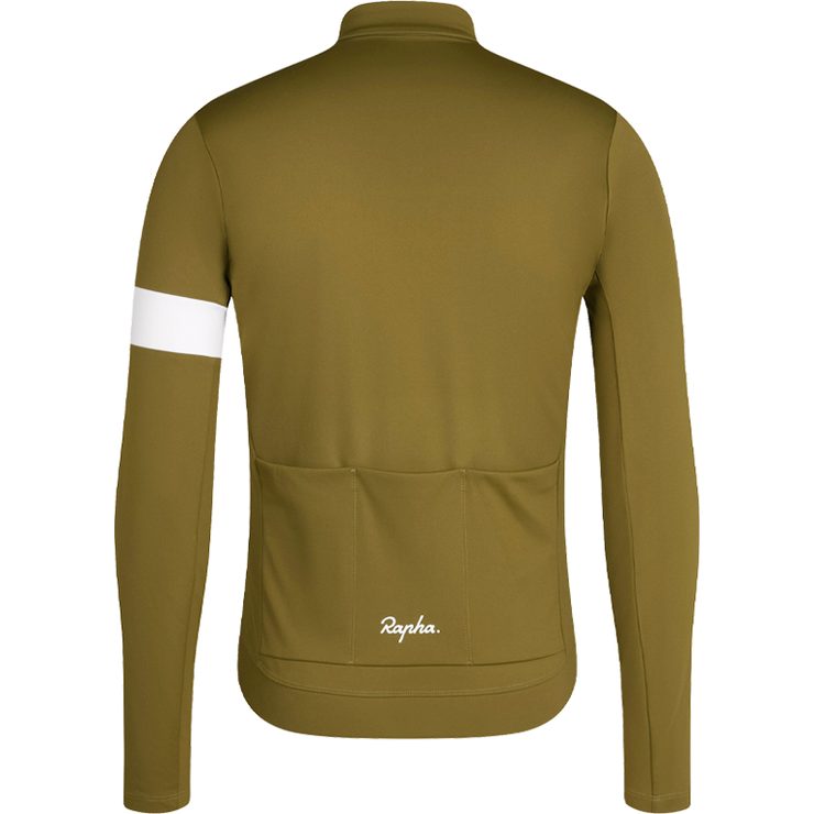 RAPHA Core Thermal LS White/Forest Green